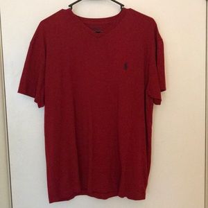 Red Polo V-Neck (Sz. M)